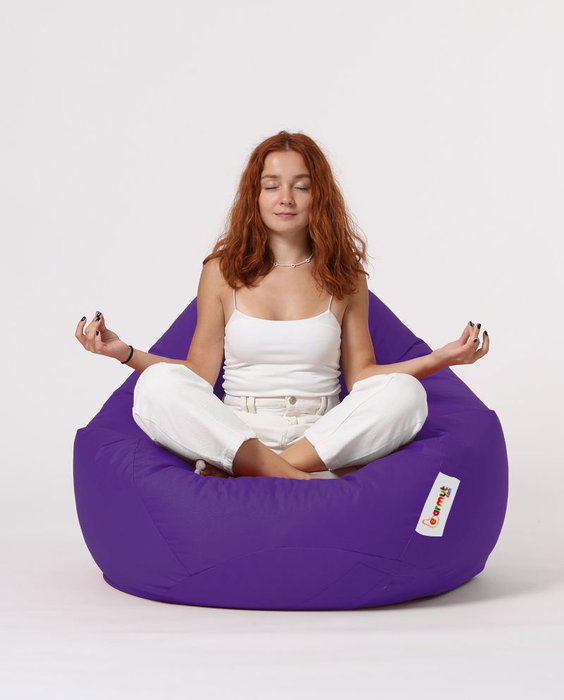 Atelier Del Sofa Premium XXL Puf de Jardín Morado Impermeable Comodidad y Relajación 115 cm